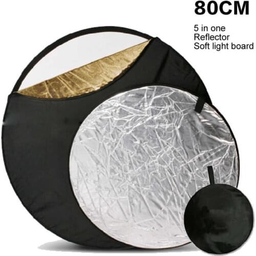Five Color Portable 80cm Five In One Reflector, Foldable Background Reflector Soft Plate