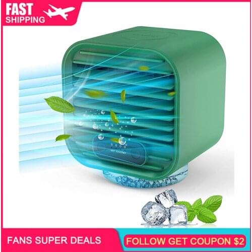 Portable Air Conditioner Fan Rechargeable Personal Air Cooler Quiet Mini Desk Evaporative Cooler Fan 3 Speeds Cooling Fan