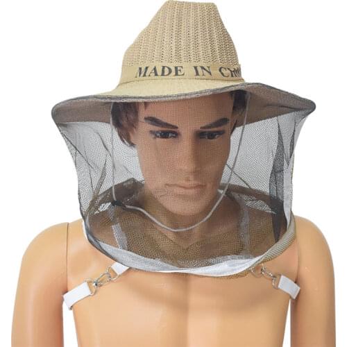 Durable Protection Bee Hat Beekeeping Cowboy Hat Anti Bee Mosquito Bee Insect Net Veil Head Face Protector Beekeeper Equipments