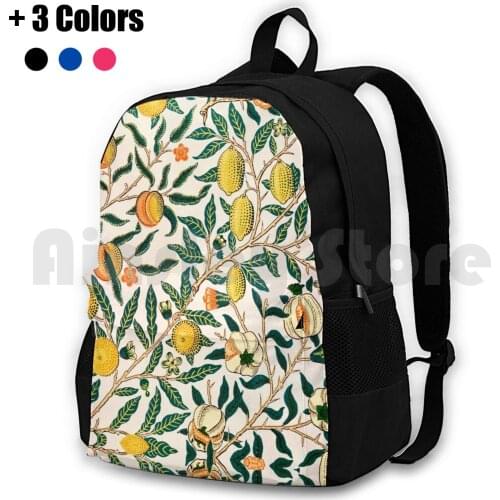 Fruit Or Pomegranate-William Morris Outdoor Hiking Backpack Riding Climbing Sports Bag William Morris Floral Pattern Morris