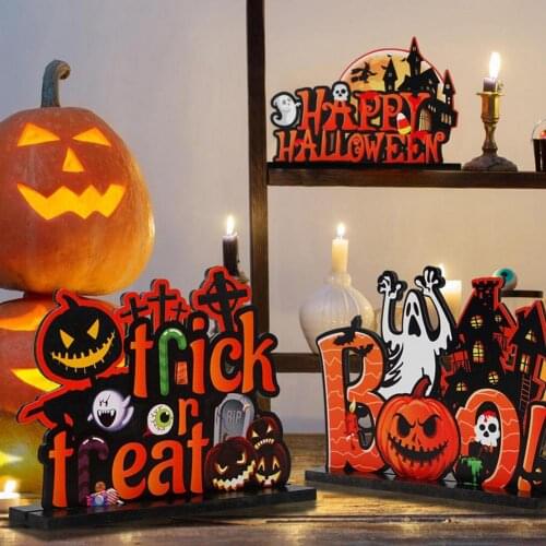 Halloween Table Decorations Party Decor Wooden Table Centerpiece Horror Atmosphere Arrangement Halloween Home Pumpkin Decoration