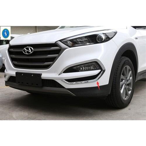 Yimaautotrims Auto Accessory Front + Rear Fog Lights Lamp Molding Cover Trim 4Pcs Exterior For Hyundai Tucson 2016 2017 2018 ABS