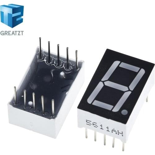 GREATZT 10pcs 0.56 inch 1bit Common Cathode Digital Tube Red LED Digit Display 7 Segment 0.5inch 0.5 0.56 inch 0.56'' 0.56in