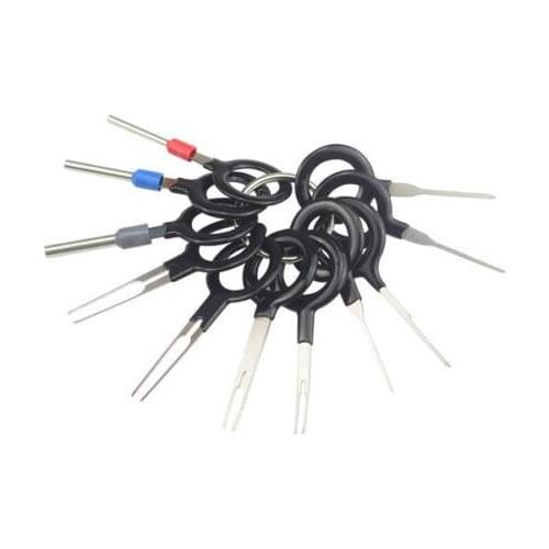 AZGIANT 11pcs Car Terminal Removal Unlock Tool Wiring Connector Extractor Puller Release Pin UH Plug Clip Pick Needle with Rubbe