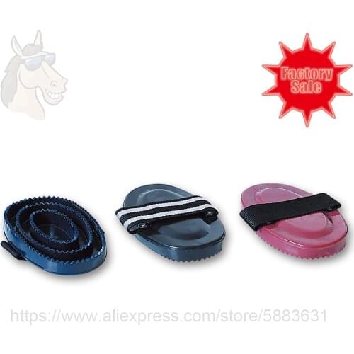 24 2004 Curry comb brush PVC plastic with ribbon for fixing hand big soft touch 16.5*11cm horse grooming kits massage brush
