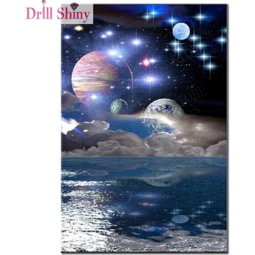 New Space Scenery picture 5D Diamond Embroidery Cross Stitch Crafts For Home Decoration Diy Square Diamond Painting wall arts