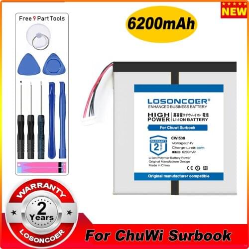 LOSONCOER 6200mAh For Chuwi Surbook CWI538 CW1538 NV-30160170 H-30145170P Battery