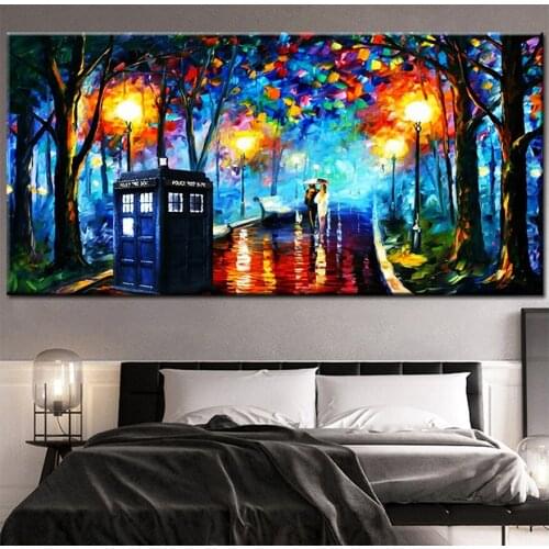 Diy Diamond Embroidery Doctor Who Large Size Lover Of The Night Landscape Diamond Painting Full Square Round Drill Mosaic Art