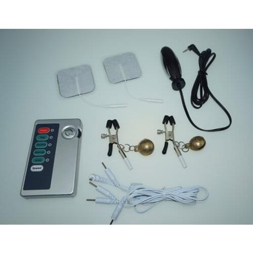 Electro shock anal butt plug nipple clamp sex toy electric shock breast masseger physical medical therapy sex products