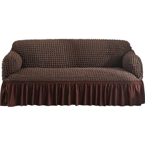 1/2/3/4 Seat Sofa Cover Elastic Non-slip Seersucker Sofa Cover Universal Sofa Cushion Towel Skirt