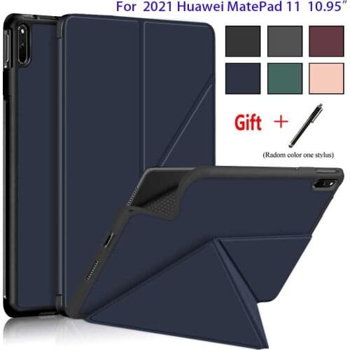 Smart Trifold Case for New Huawei MatePad11(2021),Slim Folding Stand Case,Soft TPU Back Cover with Pencil Holder Auto Sleep/Wake