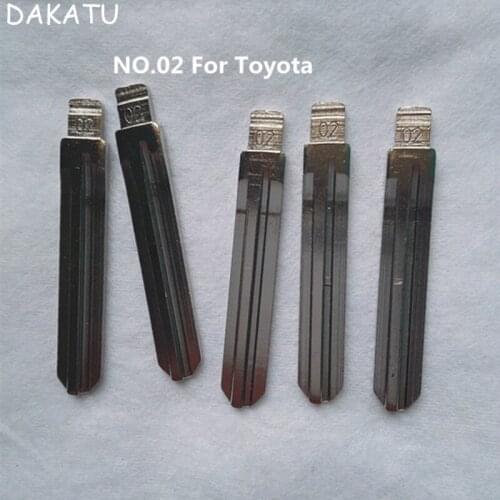 DAKATU NO.02 Car Flip Remote Key Blade Key blade for Toyota Camry Corolla Reiz Highlander Vios Uncut 02# Key blade