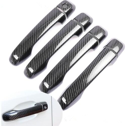 For Toyota Land Cruiser Prado 150 J150 LC150 LC200 2010 - 2019 Carbon Fiber Door Handle Cover Trim Car Styling Accessories