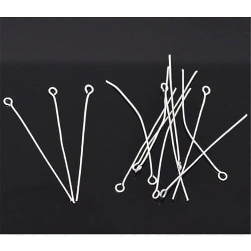 DoreenBeads 450PCs Silver color Eye Pins 30x0.7mm(21 gauge) (B01726), yiwu
