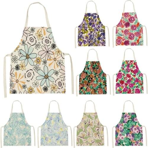 Apron Kids Apron Kitchen Household Item Plant Print Apron Adult Hair Apron 55-68cm Apron Custom Logo Kitchen Supplie Tablier