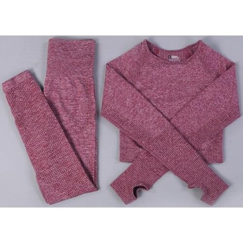 Custom Logo Women 2020 Fitness Long Sleeve And Leggings Gym Clothing Workout Seamless Yoga Set