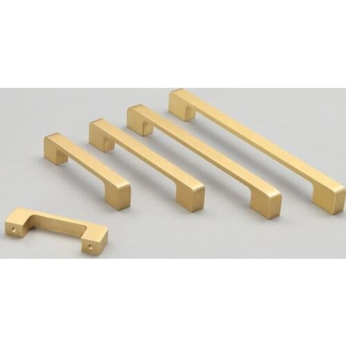 Brass Gold Cabinet Knobs Kitchen Dresser Handles Wardrobe Handle Drawer Pull Simple Furniture Accessory