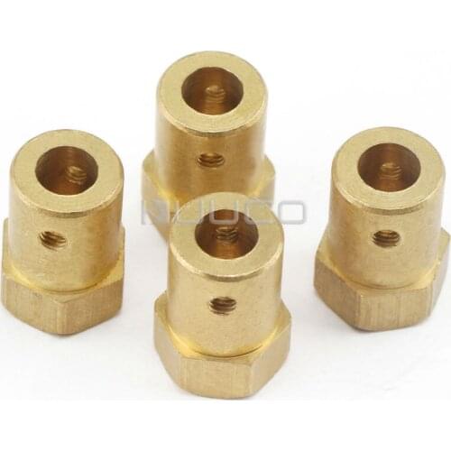 Brass Connector 6mm Hex Coupling with Screws Flexible shaft coupler for Motor/Robot /small intelligent car etc