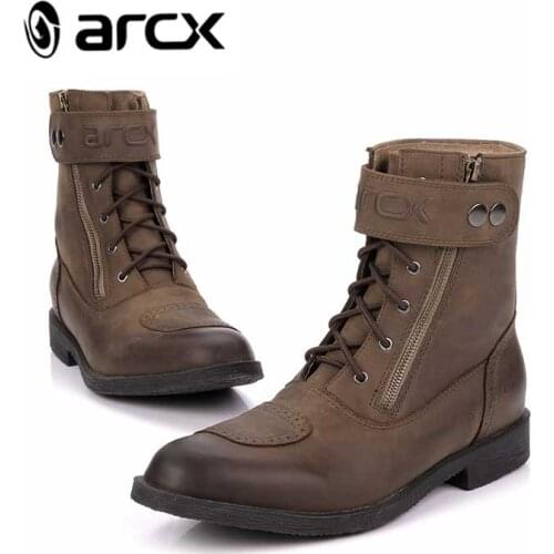 ARCX Motorcycle boots Casaul boots Windproof Real leather L60553 Fashion boots Cruiser Touring Biker Vintage Leisure Shoes