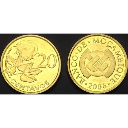 Mozambique 20 Centimes 2006 Genuine Original Coins 100% Real Issuing Collection Coins Unc Africa