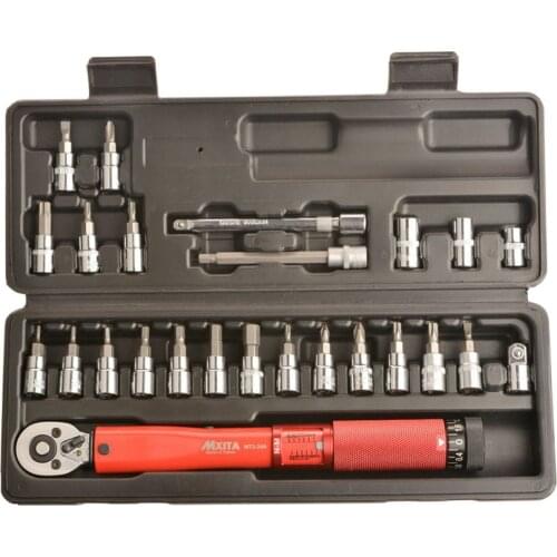 MXITA Free shipping 1/4"DR 2-24Nm 25 Pcs torque wrench Bicycle bike tools kit set tool bike repair spanner Set hand tool set