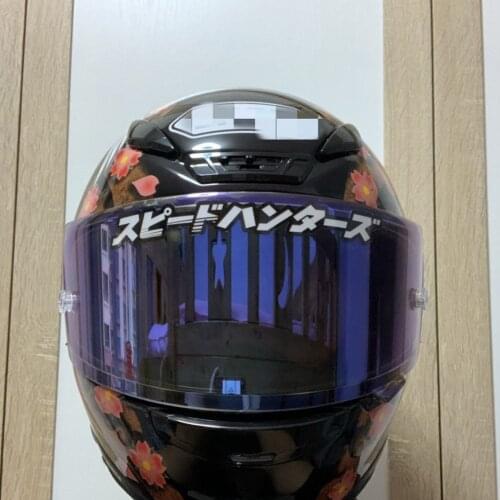 1PCS Japanese SH Speedhunter Car Styling and Decals Motorcycle Helmet Visor Lens Decorate Auto Tail Stickers