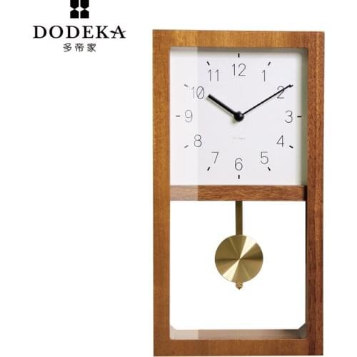 Japanese Style Retro Wall Clock Wooden Living Room Bedroom Creative Swing Quartz Pendulum Wall Watches Home Decor Reloj Pared