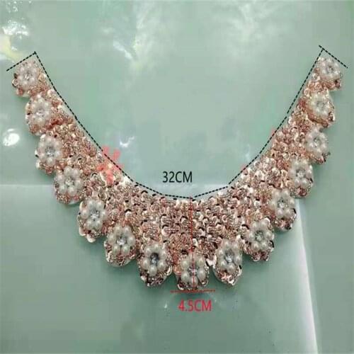 New Personalized Custom Caterpillar Sequin Ladies Collar Flower Pearl False Collar Clothing Accessories Jewelry Pendant Necklace