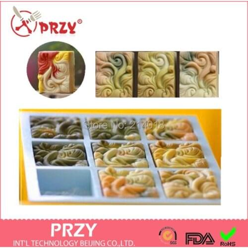 Wholesales 9 Hole Clouds Soap Mold Silicone Cake Pan Chocolate Soap Cookie Biscuit Mold Waves Pudding Jelly Candy Ice Moulds