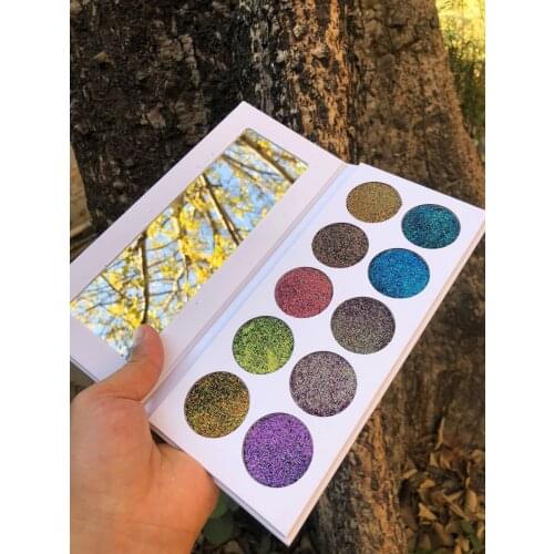 10 colors Hot Chameleon Pigment Chameleon Eyeshadow Multi Chrome Eyeshadow Prismatic Powder Shiny Glitter Eyeshadow Palette