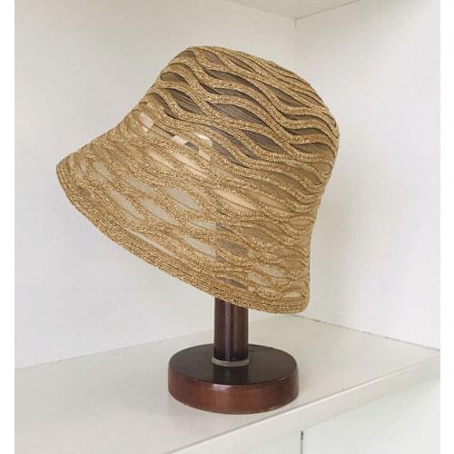 2021 New Spring Summer Harajuku Bucket Hat Women Retro Casual Straw Lace Breathable Cape Basin Hat Beach Fashion Sun Hats K Pop