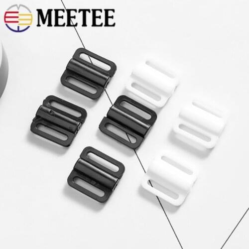 50Sets Meetee 8-25mm Plastic Bra Buckles Swimwear Adjust Front Closure Clip Bikini Clasp DIY Sewing Underwear Accessories