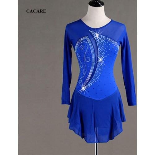 Figure Skating Dress Latin Dance Dress Women Customize Latina Salsa Standard Dance Dresses Dance Leotard D0597 Rhinestones