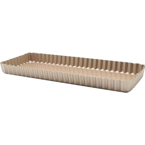 Rectangular Fluted Square Non-Stick Quiche/Tart Pan Loose Removable Bottom