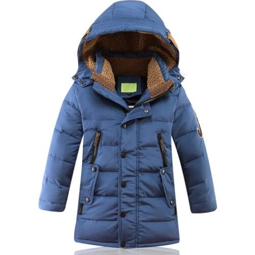 Winter Boys Down Jacket Thick Warm White Duck Down Coat Children Clothes Casual Hooded Teenage Boys Outerwear Coat BC295
