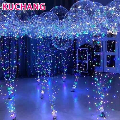 20/36inch 3M LED Luminous Led Balloon Transparent Round Bubble Birthday Party Wedding Baby Shower Kids Toy Decor