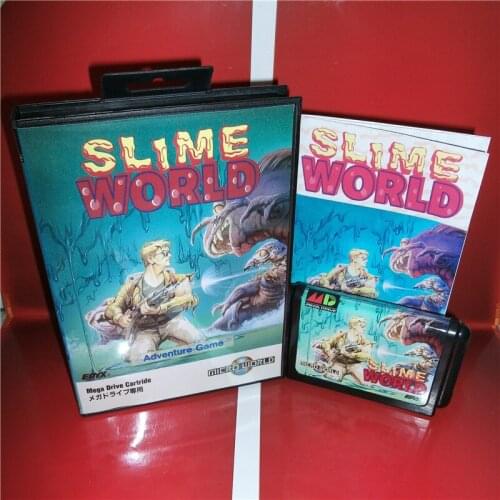 SLIME WORLD Japan Cover with Box and English Manual For Sega Megadrive Genesis Video Game Console 16 bit MD card