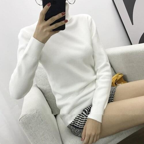 Thick Turtleneck Warm Women Sweater Autumn Winter Knitted Femme Pull High Elasticity Soft Female Sweater knitted pullover tops