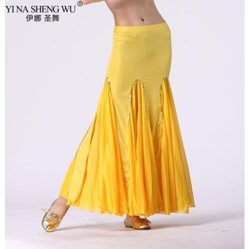 Women Belly Dance Wrap Skirt Silk Chiffon Cotton India Bellydance Girl Fish Tail Skirt Belly Dancing Show Performance Clothing