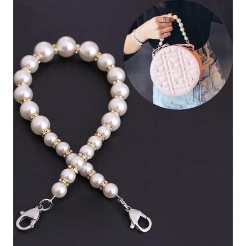 Pearl Chain Bags Women Bags Parts Short Purse Chains Wrist Straps Handbag Straps Luxury Bags Accessories Replacement DIY Straps