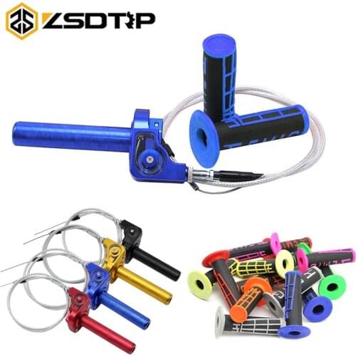 ZSDTRP 7/8" 22mm Twist Throttle Grips Cable Hand Grips for CRF KLX TTR 110 125 150 200 250cc Dirt Pit Bike