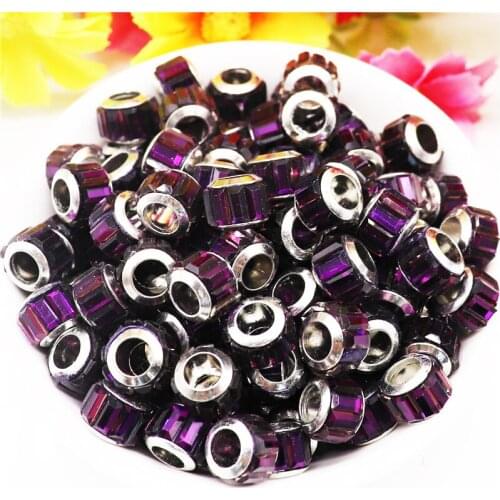 10Pcs 11x8mm Small Color Glass Murano Large Hole Beads for Jewelry Making Women Bracelet Bangle Necklace Earrings DIY Jewelry