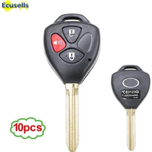 10pcs/lot 3 Buttons Remote Uncut Blank Key Fob Keyless Entry Shell Case For Toyota RAV4 Yaris Matrix Venza Scion