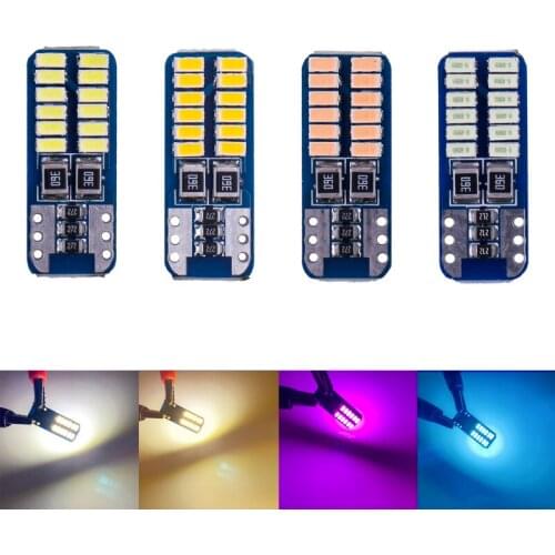 100pcs T10 W5W 24 LED 3014SMD 198 168 CANBUS ERROR FREE Car Side Wedge Light Reading Light License Plate Lights 12v