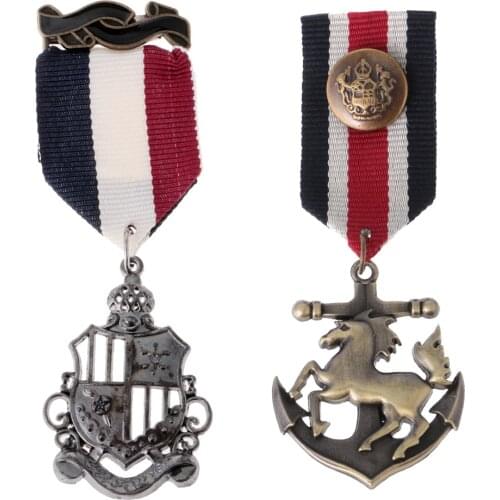 2 Pieces Classic Design Brooch Pin Banquet Clothing Embellishment Medal Brooch Pin Collar Tips for Mens Gifts