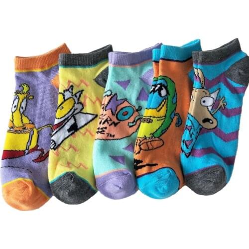 5 Pairs Fashion summer New women sport socks casual boat low cut cotton Socks boat socks lovely Cartoon Pattern crew socks madam