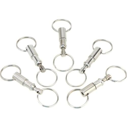 5Pcs/Set Outdoor Removable Keychain Premium Quick Release Keyring Handy Detachable Keychain Camping Equipme with Two Split Rings