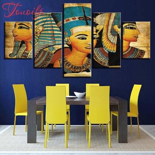 5D DIY Full Square&round 5pcs 5d Diamond Painting Pharaoh Of Ancient Egypt 5d diy diamond Embroidery Mosaic Home Decor painting