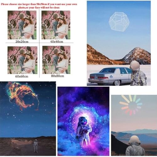 Diy Diamond Painting Custom Figure Painting Snow Mountain Penguin Astronaut Full Diamond Cross Stitc Mosaic Home Decora