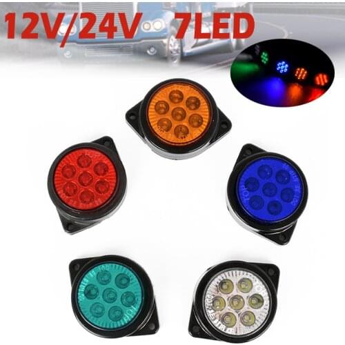 Car Accessories 7LED Work Light Round Car Headlight For Truck Offroad Fog Lamp Night Driving Signal Lights For SUV ATV Headlamp